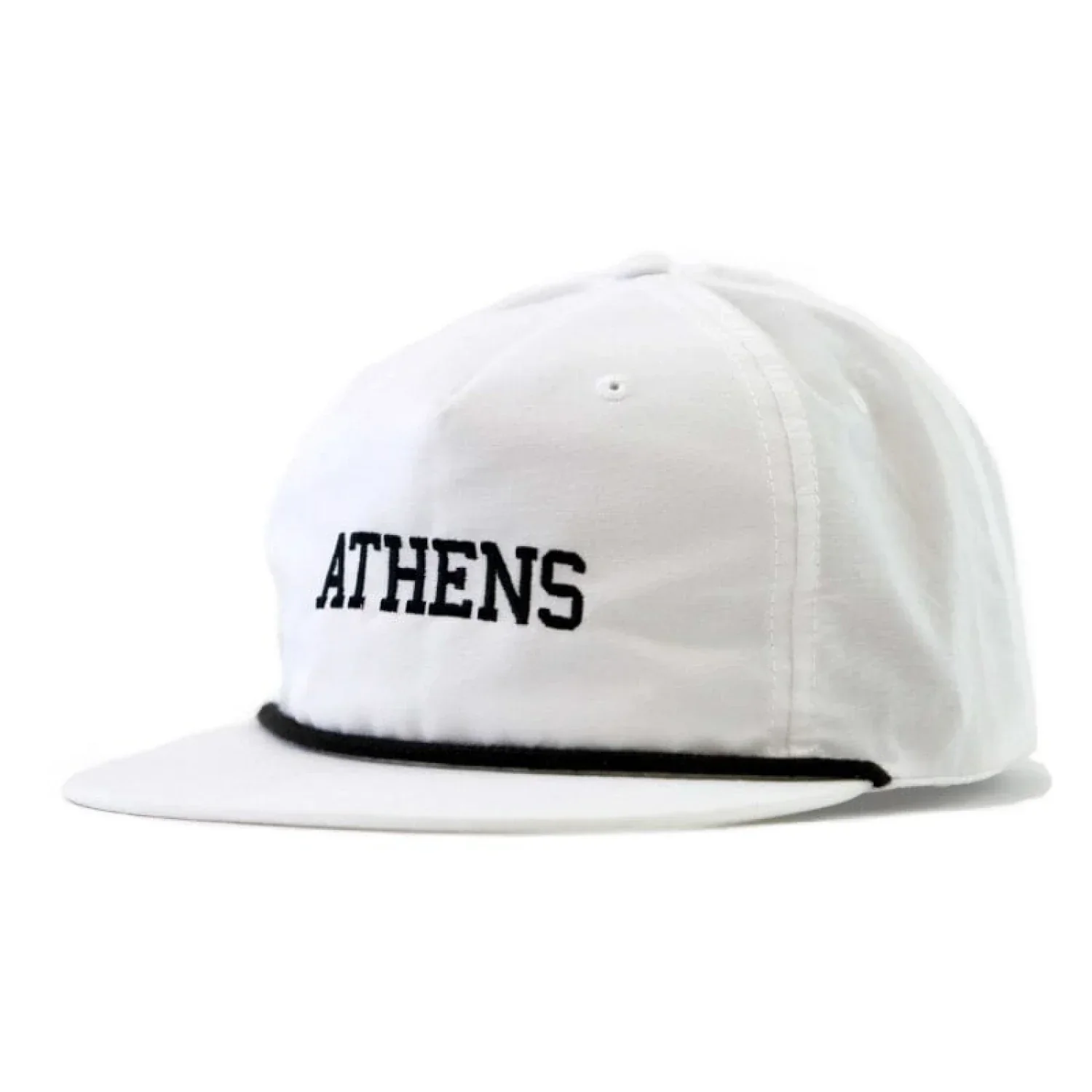 Athens Rope Hat - White with Black Rope