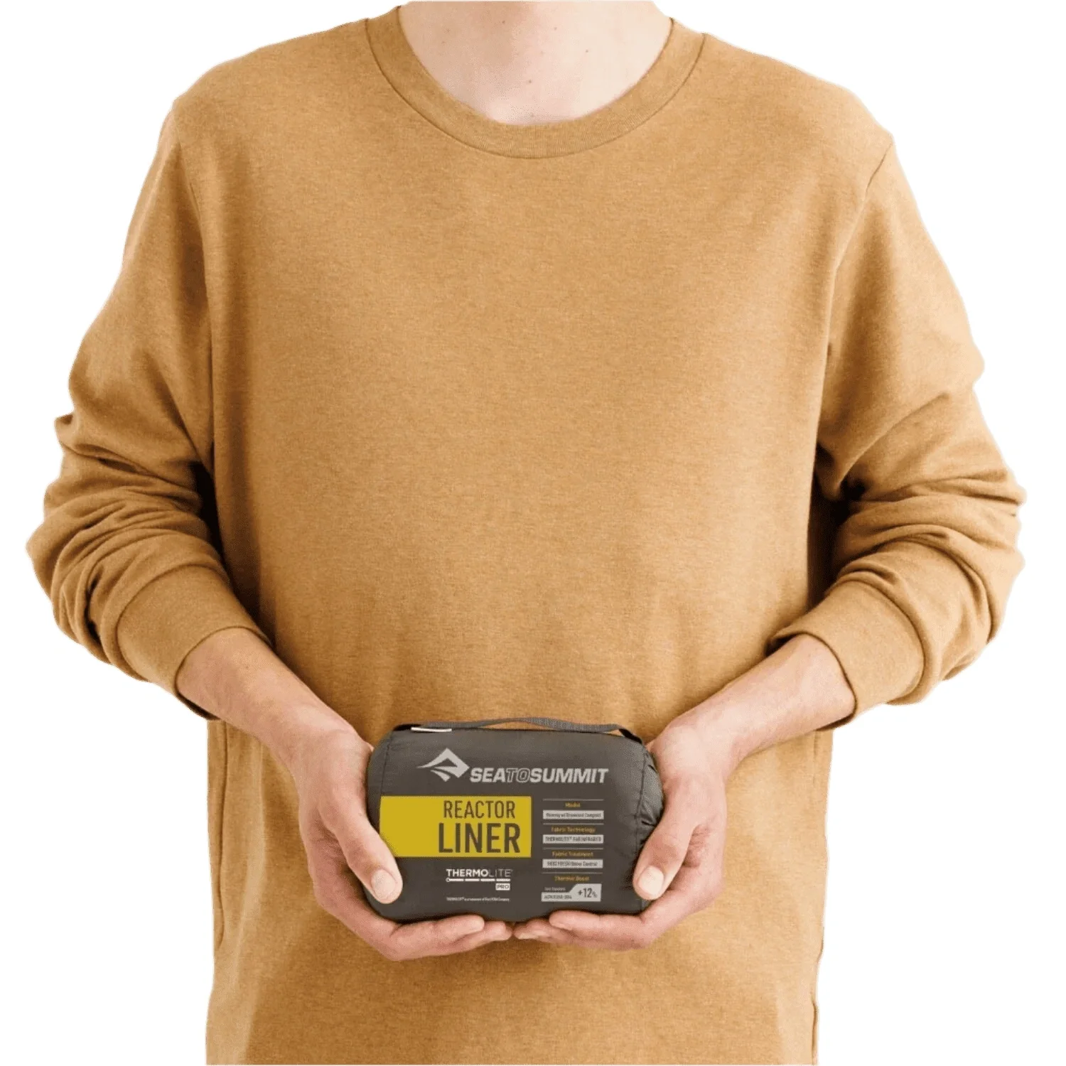 Reactor Sleeping Bag Liner - Compact Mummy with Drawcord - Sulphur Yellow - Image 7