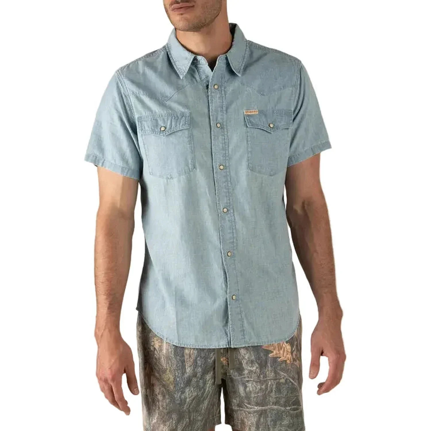 Men's The Wyatt Pearl Snap Short Sleeve Denim Shirt