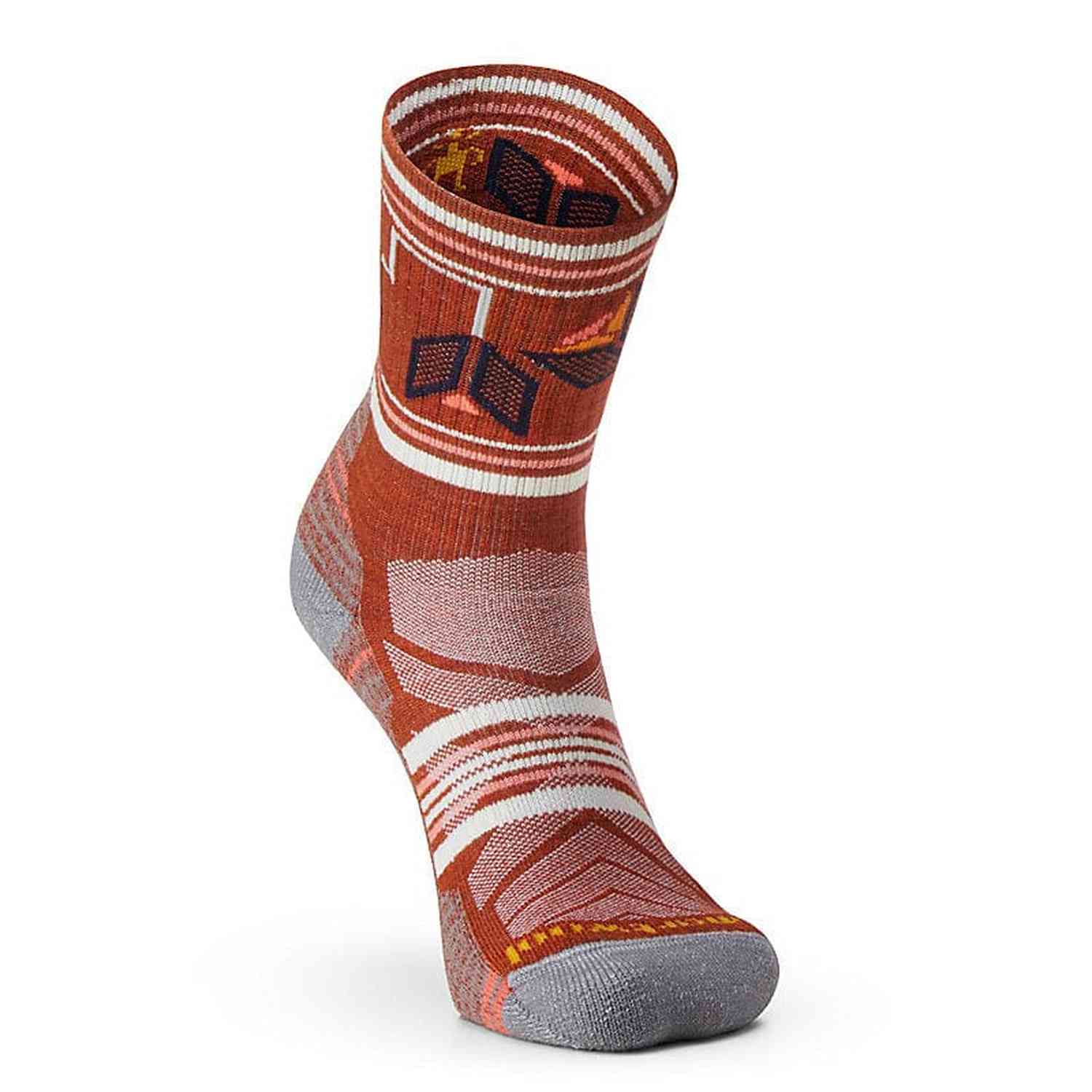 Women's Hike Light Cushion Castle Peak Pattern Mid Crew Socks - Image 3