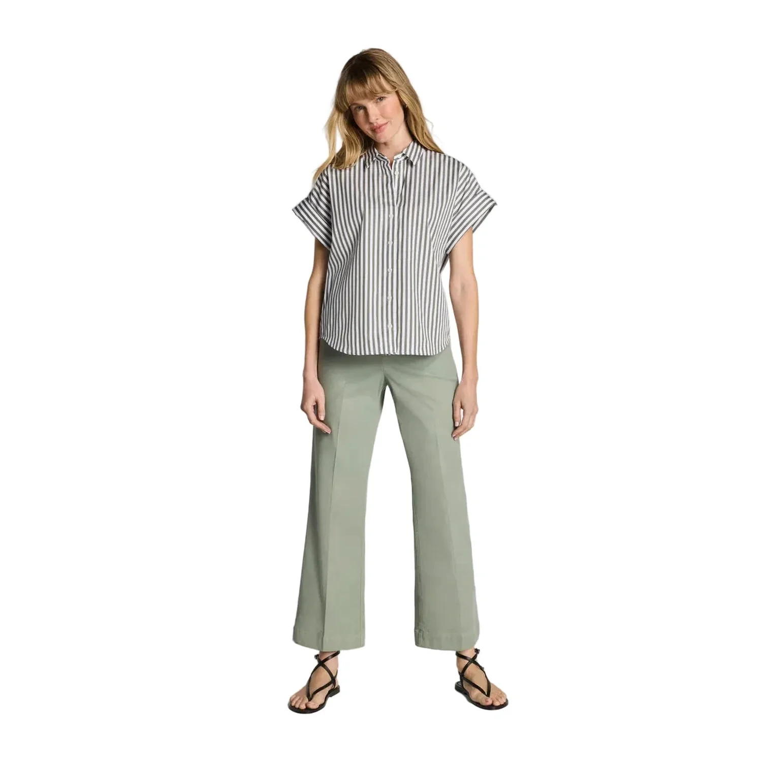 Women's Poplin Oversized Short Sleeve Shirt - Image 2