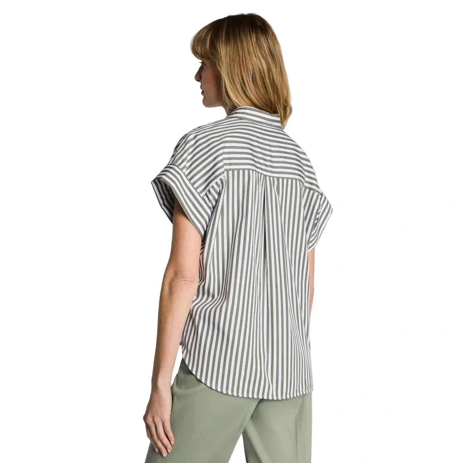 Women's Poplin Oversized Short Sleeve Shirt - Image 3