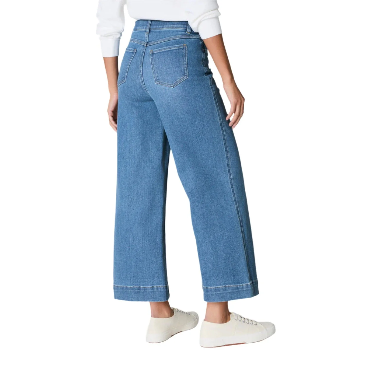 Women's Pull-On Cropped Wide Leg Jeans - Image 2