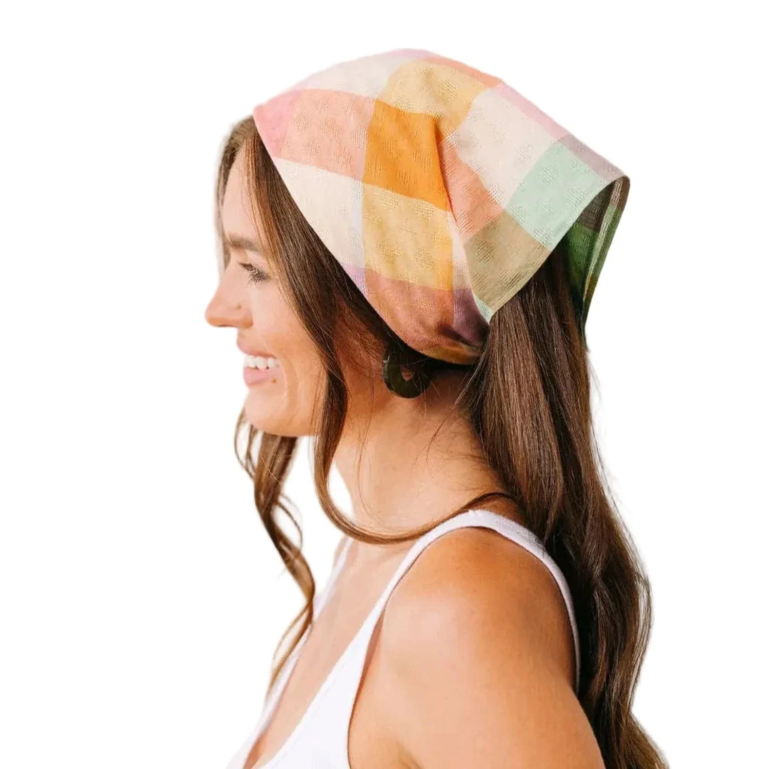 Women's Rainbow Plaid Scarf - Image 2