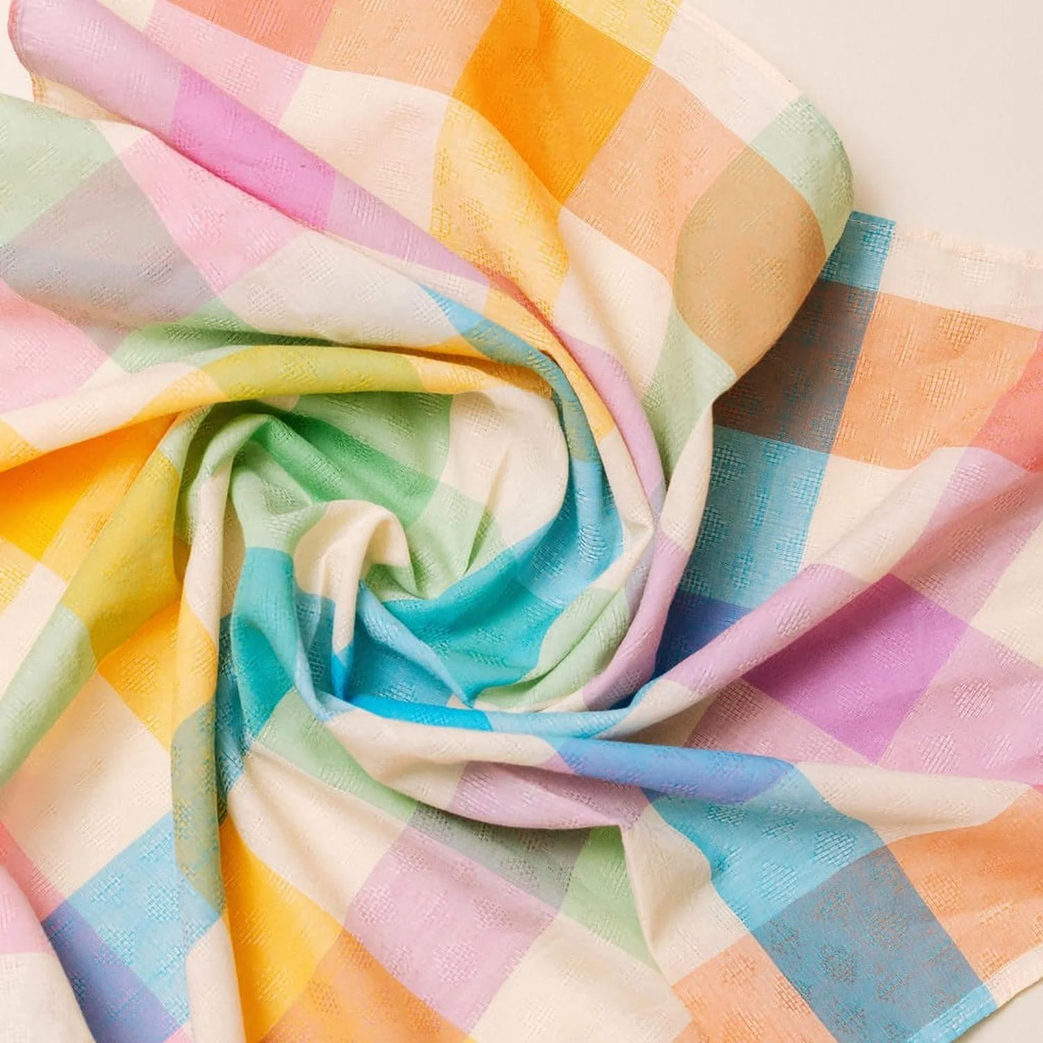 Women's Rainbow Plaid Scarf - Image 4