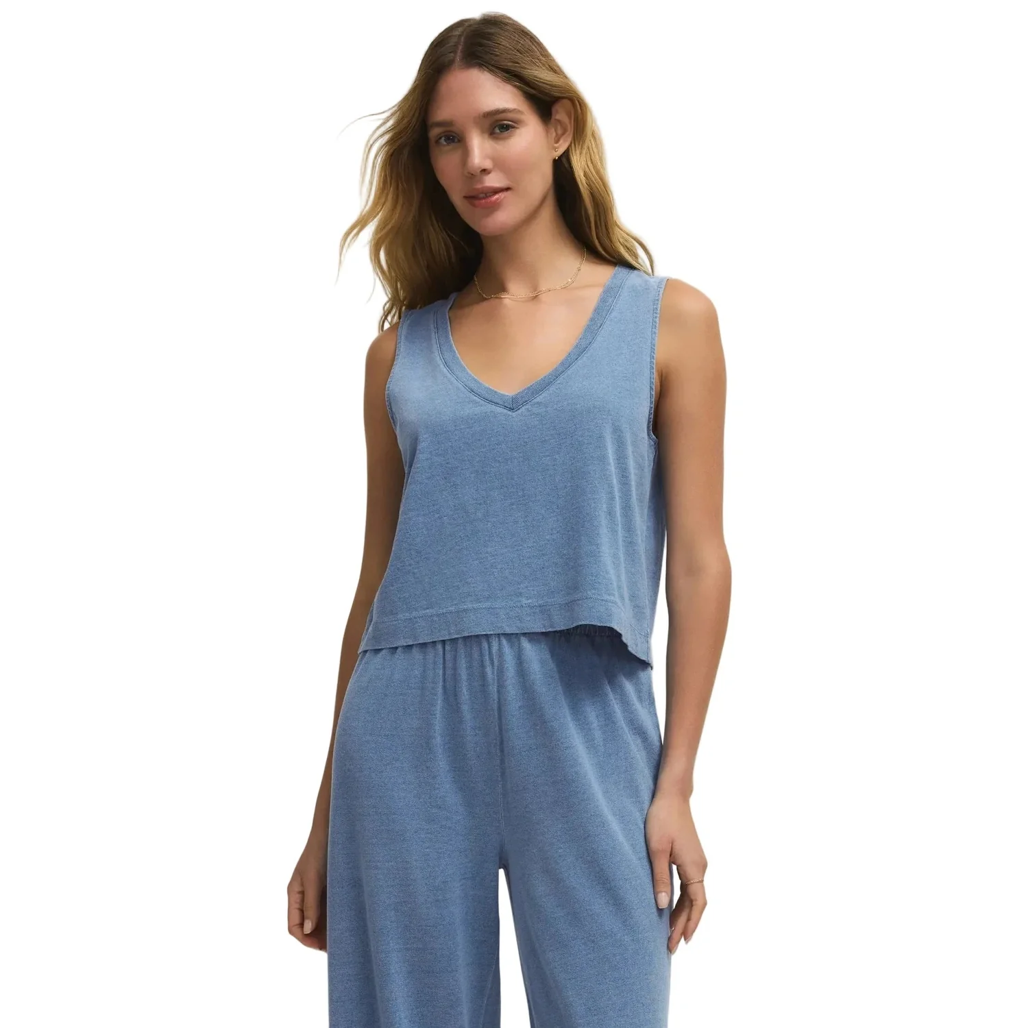 Women's Sloane V-Neck Denim Tank - Image 4