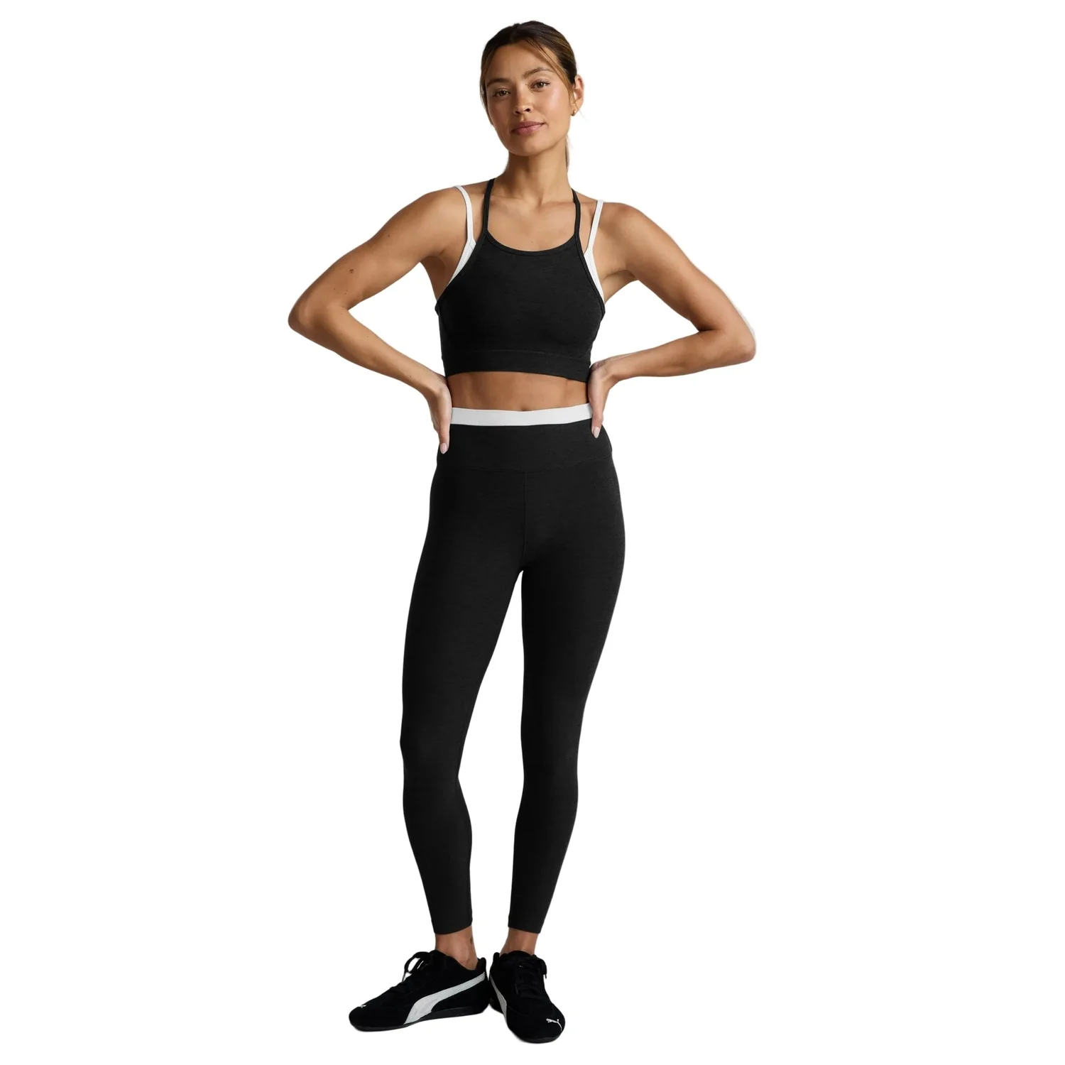 Women's Spacedye Layered High Waisted Midi Leggings - Image 3