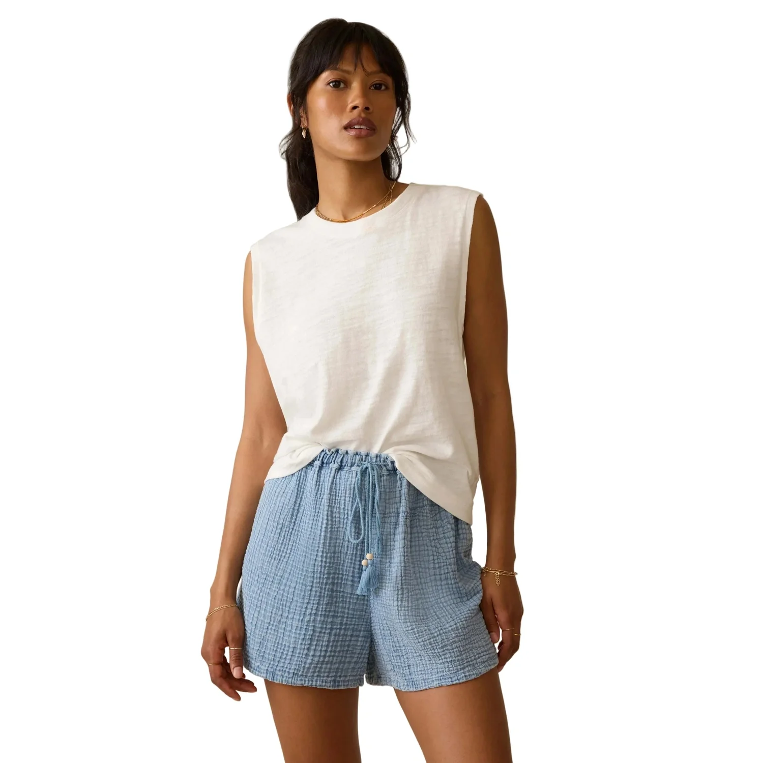 Women's Sunwashed Slub Muscle Tank - Image 13