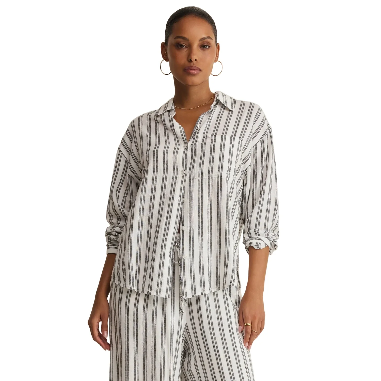 Women's The Perfect Striped Button Up - Image 5
